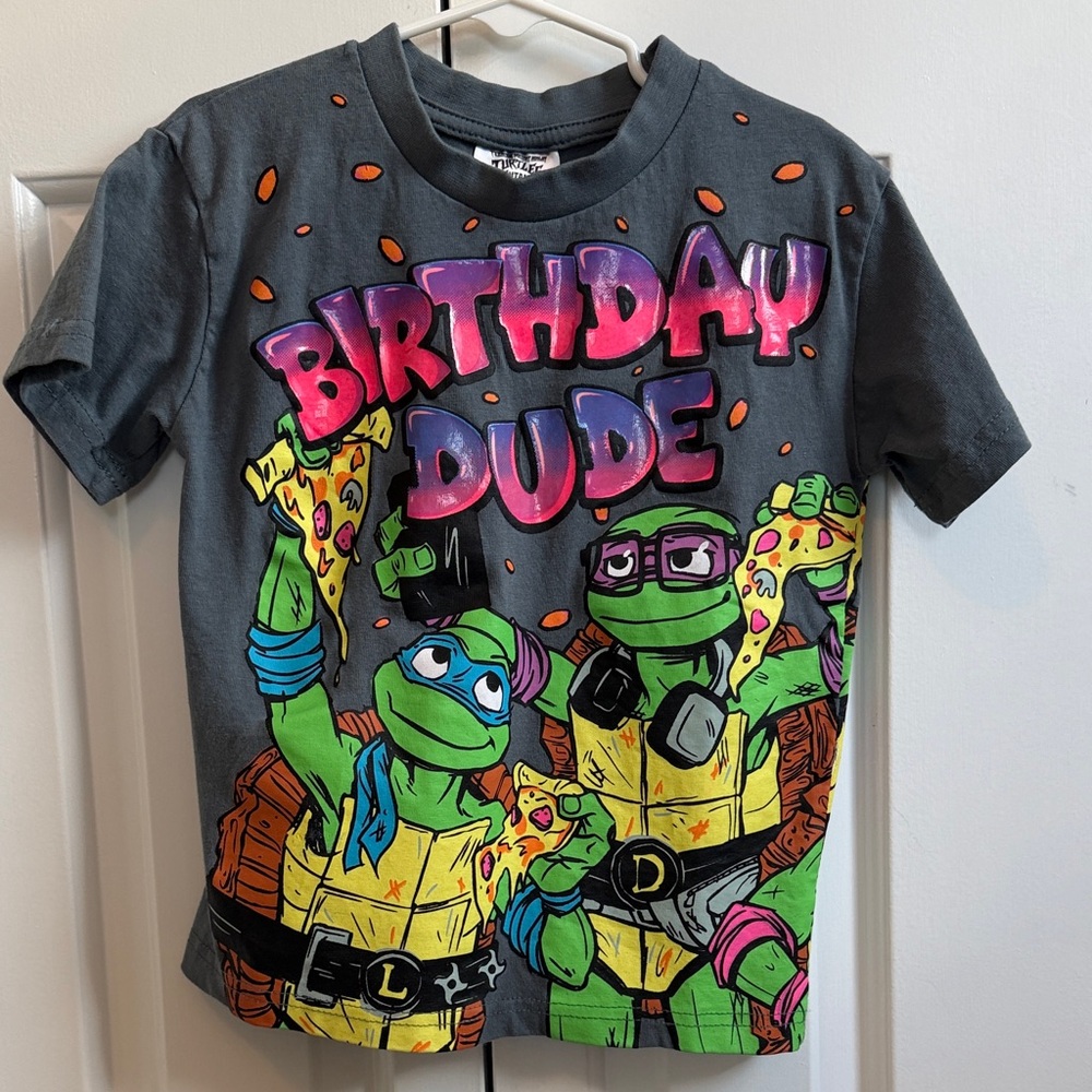 Nickelodeon Teenage Mutant Ninja Turtles Birthday Dude T-Shirt - Gray